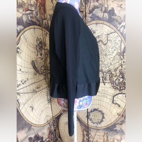 Luukaa black long sleeve ribbon hem top - Picture 3 of 10